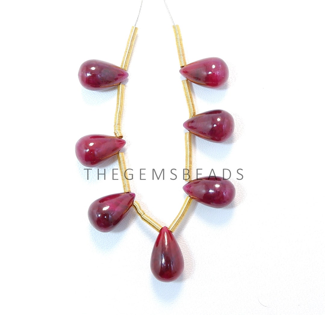 11MM to 13MM NATURAL RUBY TEARDROP, Ruby Briolettes, Ruby Smooth ...