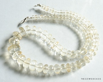 Nicely Faceted Natural Citrine Rondelle Shape Beads, Citrine Faceted Rondelle, Citrine Rondelle, Citrine Cut Beads, Size 5-13mm, Length 40cm