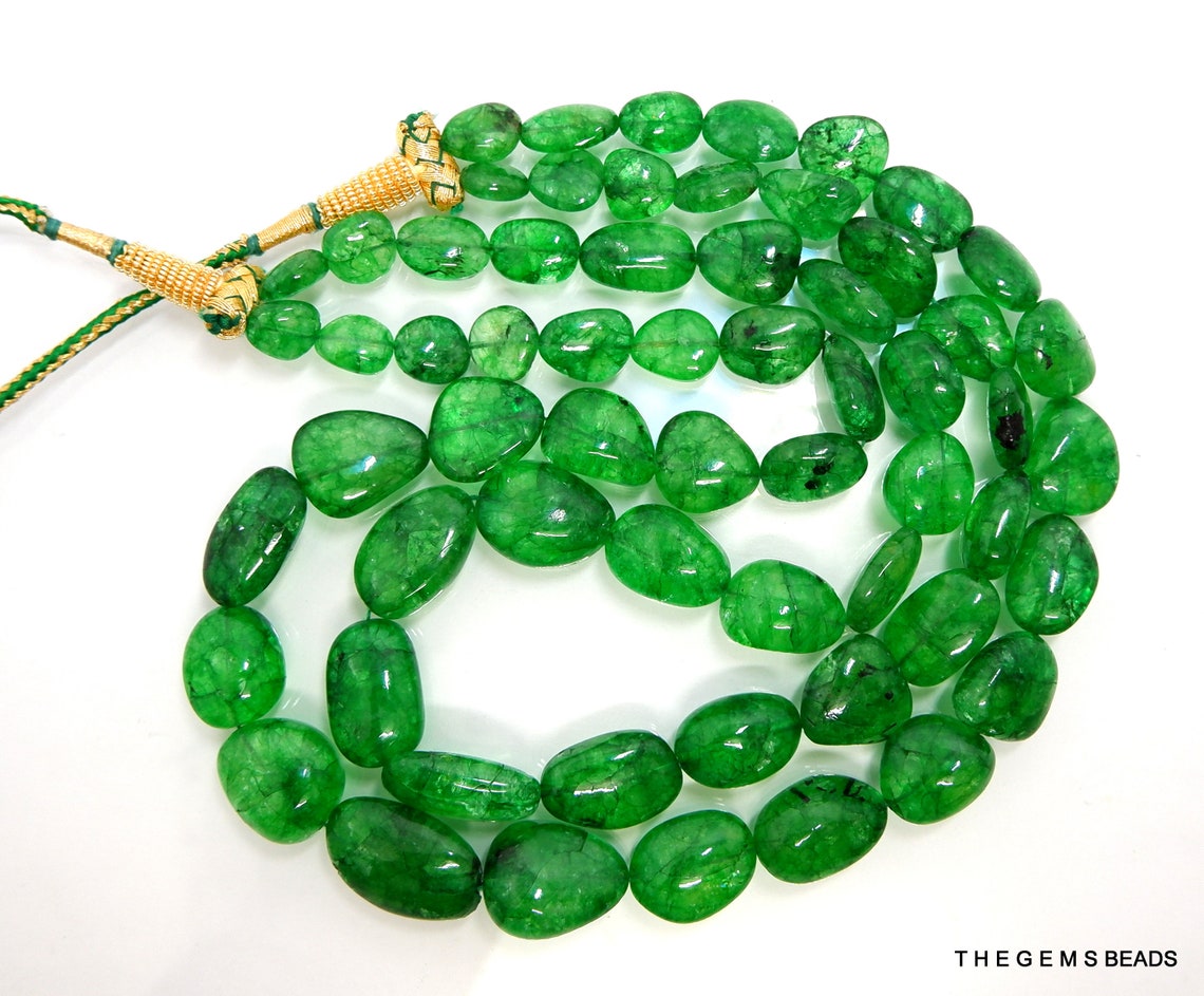 Natural Emerald Beads Zambian Emerald Tumble Shape Beads Etsy