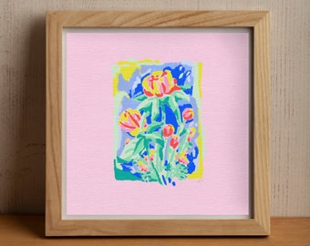 Roses Soft Flowers in the Garden Drawing Fine Art Print