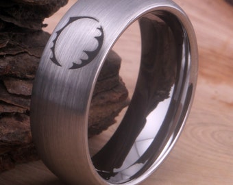 Wedding Ring Batman Mood Ring Dark Souls Tungsten Ring Dark Sign - Main Image