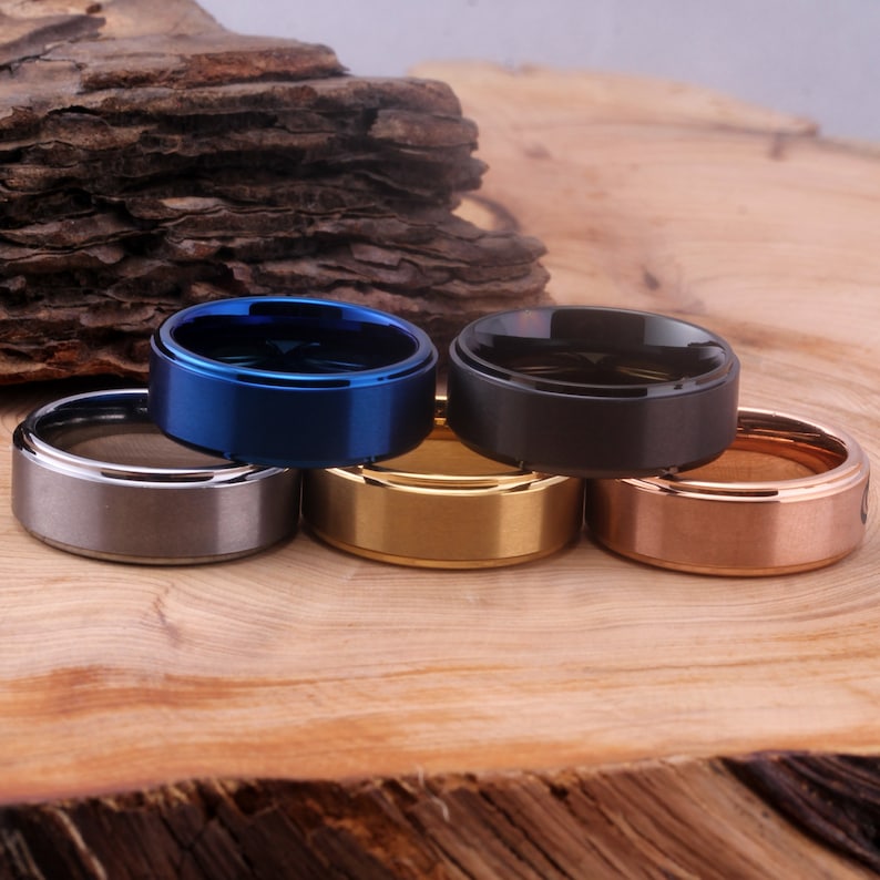 Masonic Ring Free Mason Ring Masonic Symbol Tungsten Band Ring Brother Ring Masonic Square and Compass Design Ring image 7