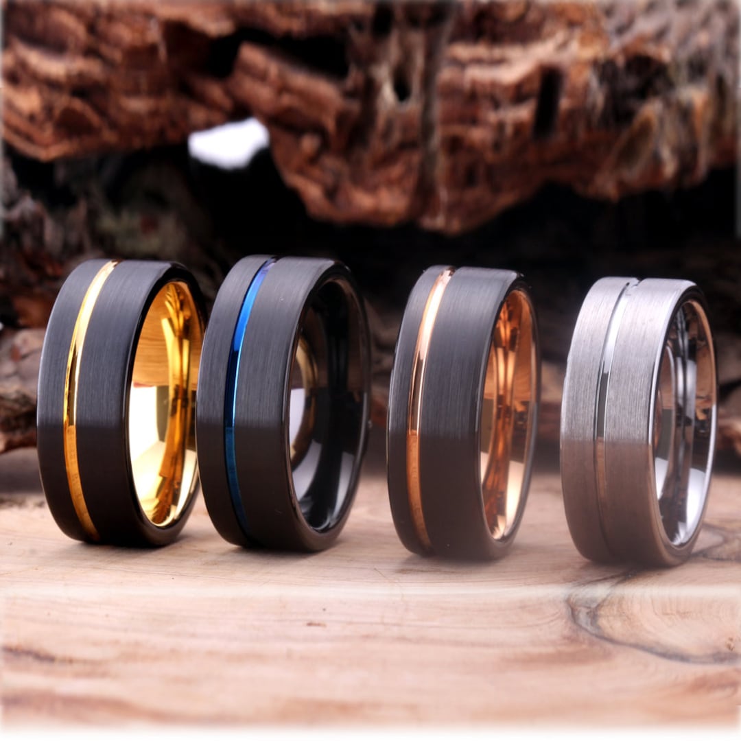 Customizable Promise Rings Personalized Promise Rings for Wedding Free Custom Engrave Tungsten ...