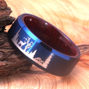 Hunters Wedding Band,Deer Ring,Buck Wedding Ring,Buck Wedding Band,8MM Wedding Band,Tungsten Wedding Ring,AnniversarY Ring