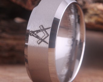 Masonic Ring Freemason Ring Masonic Jewelry Masonic Lodge Ring Masonic Ring For Men Masonic Ring For Women Gift For Him Engagement Ring