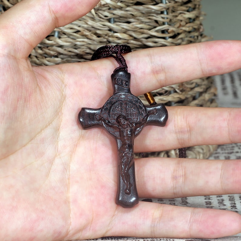 Handmade Seamless Natural Wood Massage Charm, Anti Static Pocket Wooden Pendant ,Cross  style Carved Pendant, Gift for her/Him