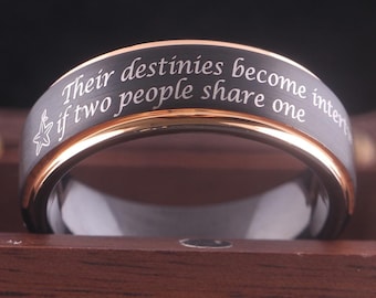 Kingdom Hearts Paopu Fruit Tungsten Ring: Gamer Wedding Band, Free Engraving