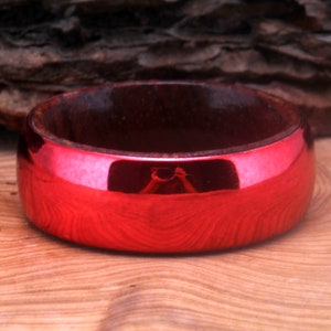 Good Quality Red Tungsten Wedding Band,Wood Inner Tungsten Wedding Ring,Anniversary Band,Red Tungsten Ring,Red Wedding Ring,Red Ring