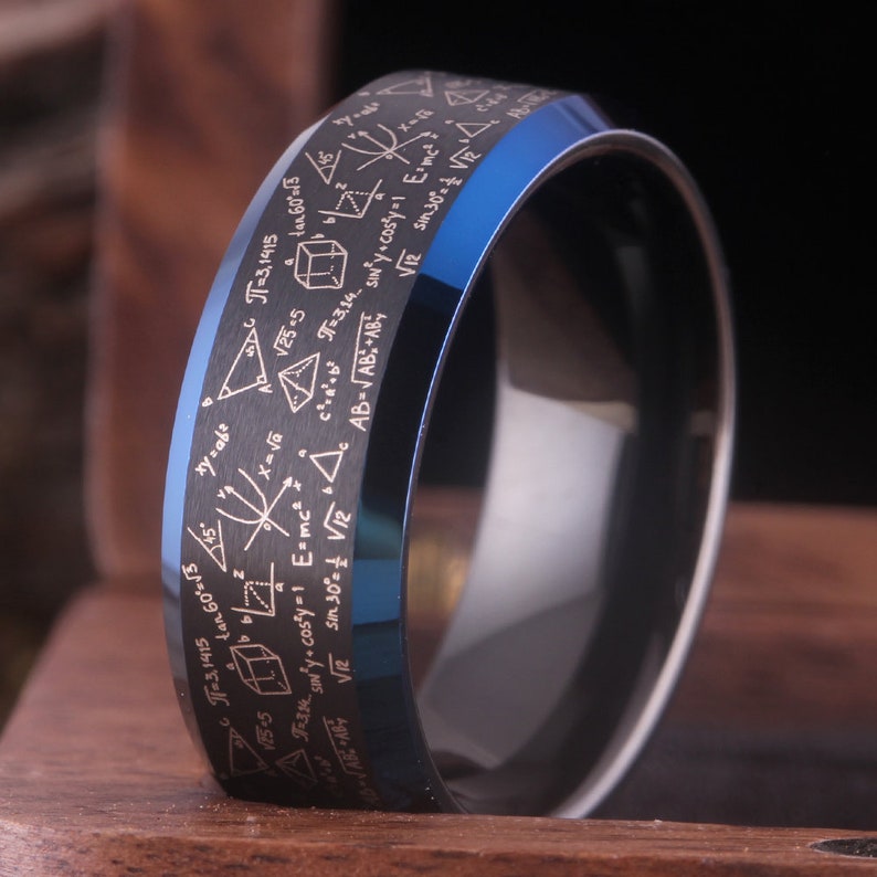 Box Math Ring Wedding Band Math Ring, Circuit Board Ring, Mathematics Ring, Computer ...