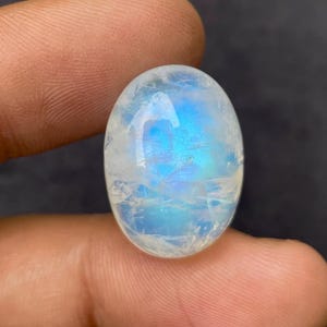 Natural Rainbow Moonstone Oval Cabochon – Blue Flash AAA Quality Gemstone for Jewelry, Healing