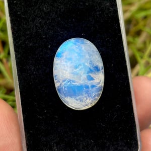 Natural Rainbow Moonstone Oval Cabochon – Blue Flash AAA Quality Gemstone for Jewelry, Healing
