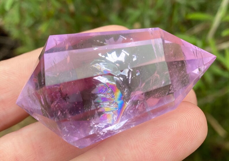 Beautiful, 2” long, top quality, natural 12 sided amethyst cryst