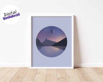 Alderaan landscape poster | Digital download | Death Star | Star Wars| Geek | Minimalist | Wall art