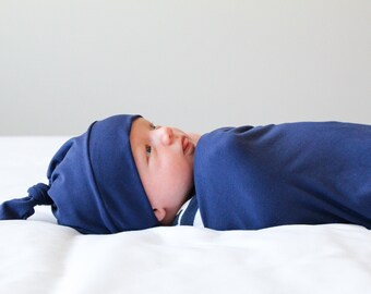 navy blue swaddle set