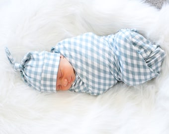 blue swaddle set