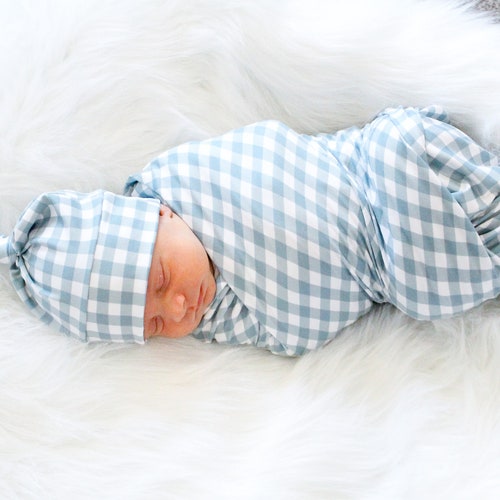 Baby Boy or Girl Swaddle Blanket and Newborn Hat Set / by Baby Etsy