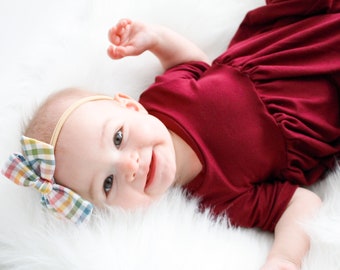 burgundy baby dress
