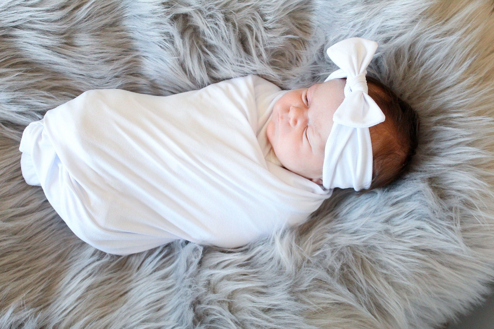 white swaddle set