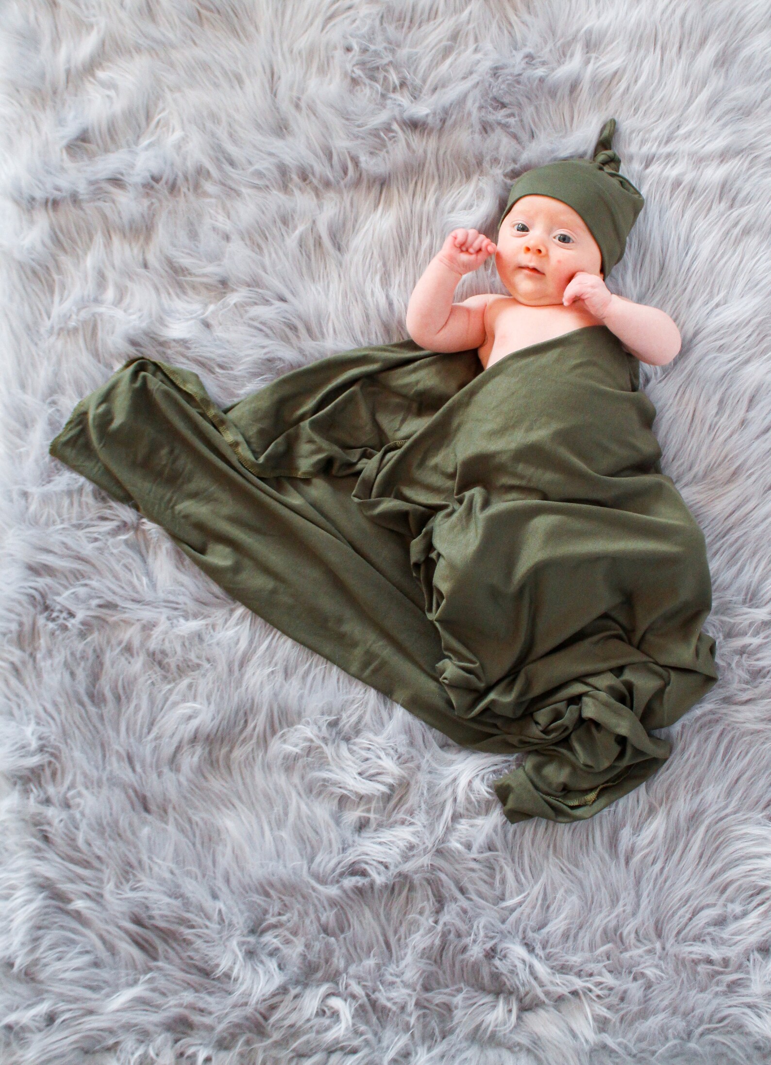 Olive Green Baby Swaddle Blanket Newborn Swaddle Olive Green Etsy