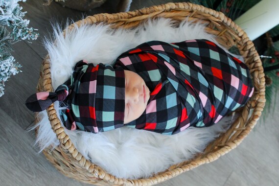 Checkered Baby Swaddle Blanket Buffalo Check Swaddle Newborn Swaddle Boy Baby Blanket Swaddle Set Stretchy Knit Swaddle Etsy Israel