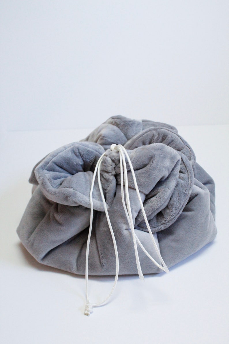 Baby Activity Mat Pink and Grey Cinch Drawstring Playmat Minky Newborn Playmat