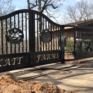 Postgate Farm Inscription Driveway /estate Gates / Wrought Iron /entry Gate “the KATT Gates” - Etsy