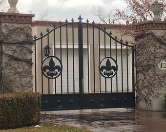 Driveway gates/wrought iron/estate gates “The MCA Gate” fleur de lis gates