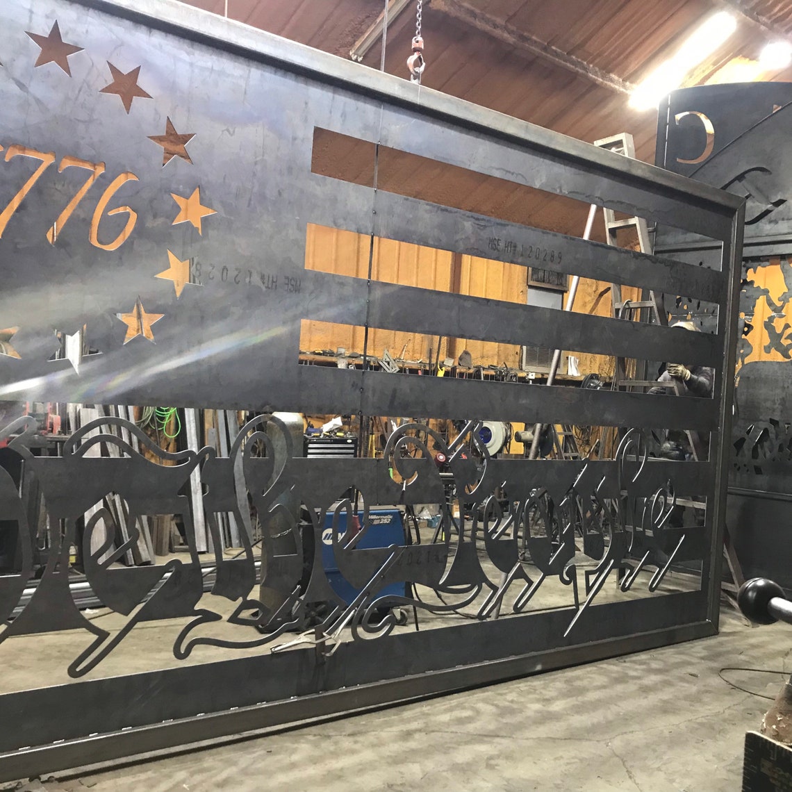 Driveway/estate Gates / Wrought Iron/ Iron Gates the Patriot Gate - Etsy