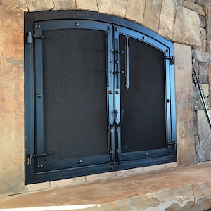 Fireplace, wrought iron, screens