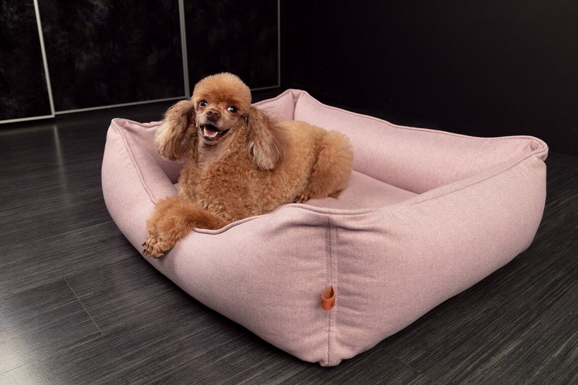 Pink dog bed. Dog soft mattress. Best dog beds. Small pet bed. Etsy