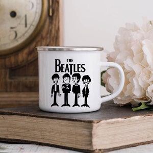 Os Beatles | Caneca esmaltada metálica | Presente de Natal/Presente de Aniversário