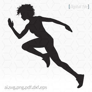 Puede incluir: Silueta de una persona corriendo, en posición de salida, con los brazos extendidos hacia adelante y las piernas dobladas a la altura de las rodillas.