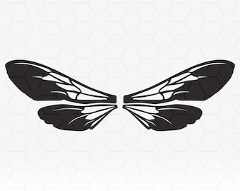 Wasp Wings SVG file for printing and cutting projects, Wings Stencil