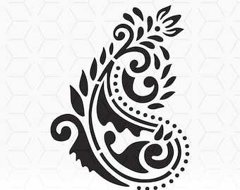 Paisley SVG file for printing and cutting projects, Decor Stencil