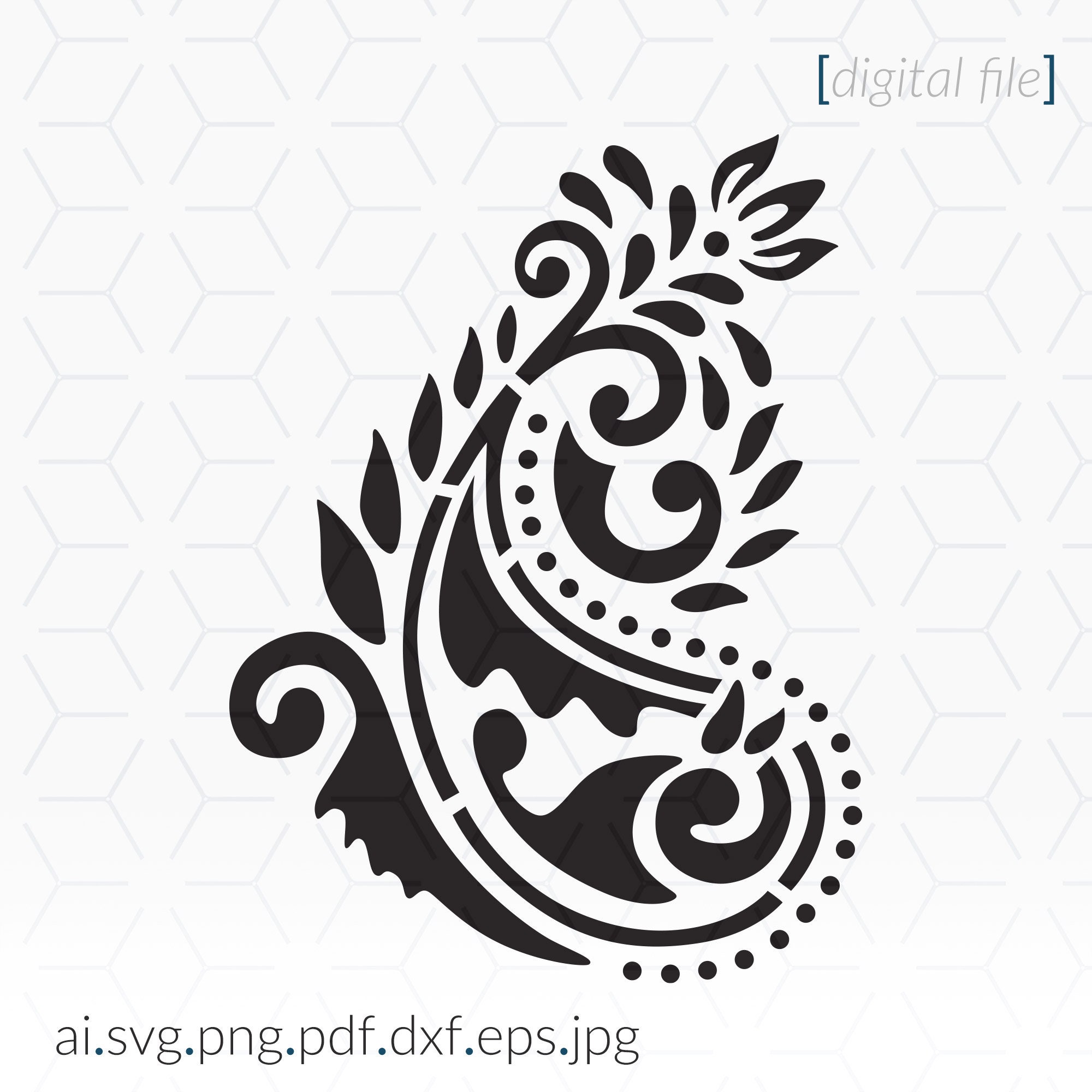 Paisley SVG File for Printing and Cutting Projects, Decor Stencil - Etsy