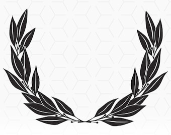 Leaf Wreath Silhouette SVG file for Cricut and cutting machines, SVG, Leaf Wreath Clip Art, Leaf Wreath Silhouette