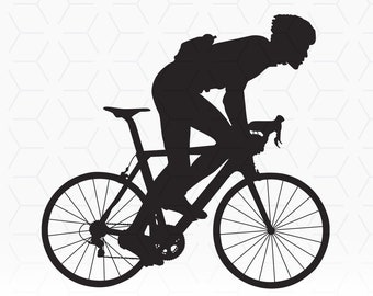 Cyclist Silhouette SVG: Cricut Cut File (Digital Download)