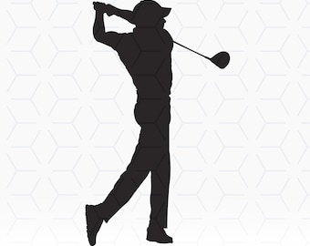 Golfer Silhouette SVG: Cricut Cut File (Digital Download)