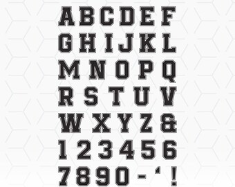 Varsity Font SVG: College Football Letters & Numbers (Digital Download)
