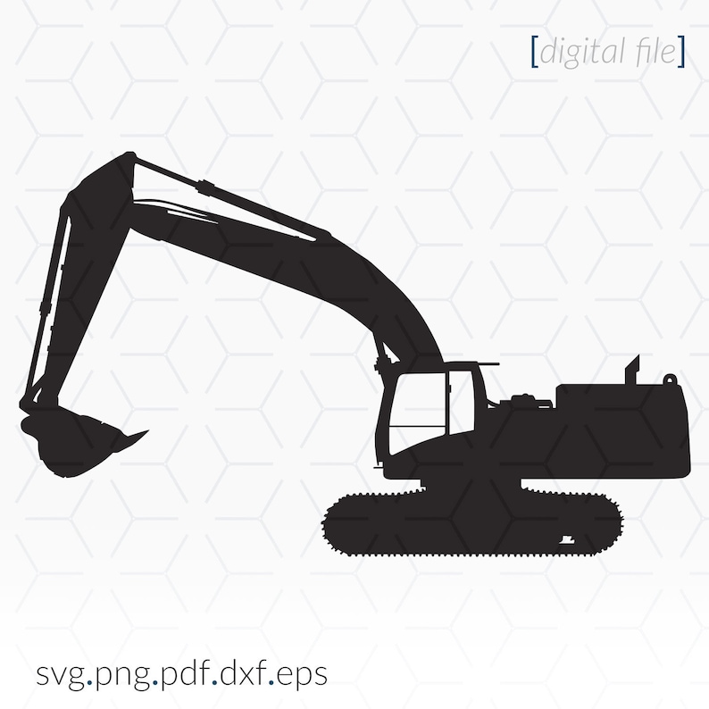 Download Excavator Silhouette SVG file for Cricut and cutting machines | Etsy