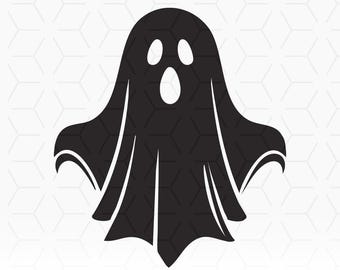 Cute Ghost Silhouette SVG | Spooky Halloween Ghost Vector Clipart | Cricut & Silhouette Cut File