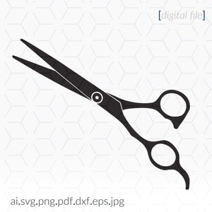 Scissors SVG for cutting and printing, Hairstyling Scissors SVG Stencil, Hairdresser Clip Art