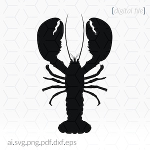 Lobster SVG file for cutting machines, Lobster Silhouette, Lobster Clip Art, Cricut SVG File, Cricut Stencil