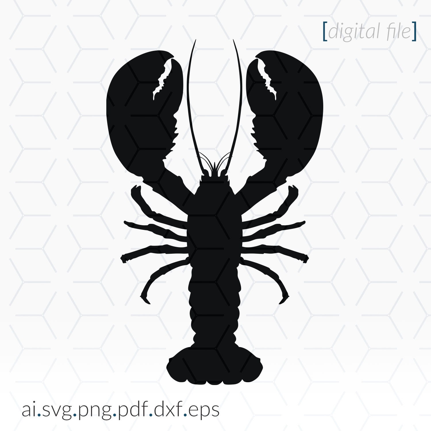 Download Lobster Svg File For Cutting Machines Lobster Silhouette Etsy
