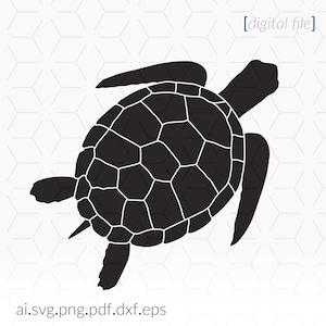Sea Turtle Silhouette SVG: Cricut Stencil, Crab Clip Art (Digital Download)