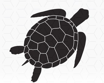 Sea Turtle Silhouette SVG: Cricut Stencil, Crab Clip Art (Digital Download)