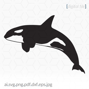 Orca SVG for printing and cutting projects, Orca SVG, Whale Clip Art, Killer Whale