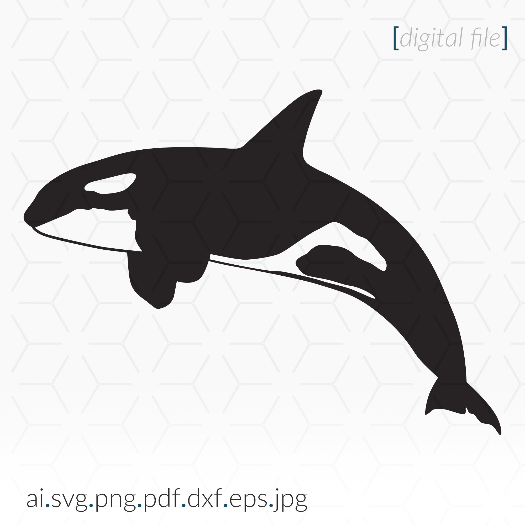 Orca SVG for Printing and Cutting Projects, Orca SVG, Whale