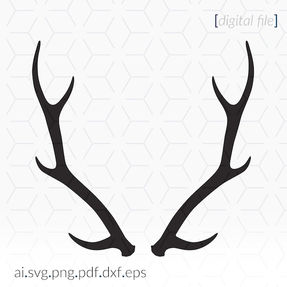 印刷と切り取り用の鹿の角のステンシル SVG - Etsy 日本