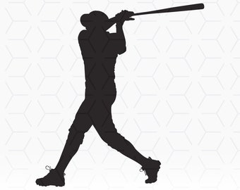 Archivo SVG de silueta de jugador de béisbol para proyectos de corte e impresión con máquinas